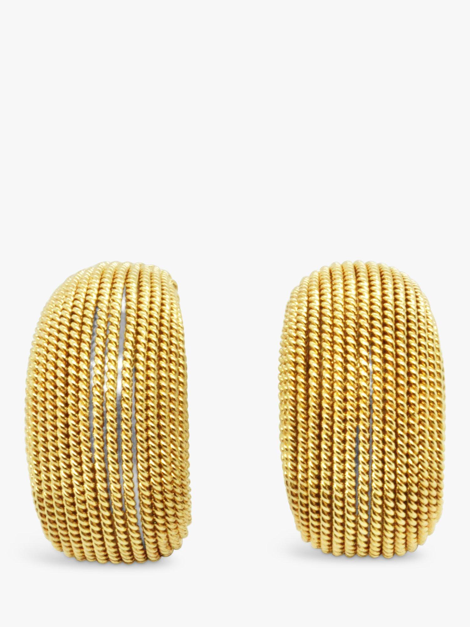 Product image 2 of 3, which shows Milton & Humble Jewellery Pre-Loved 18ct Yellow & White Gold Half Hoop Earrings