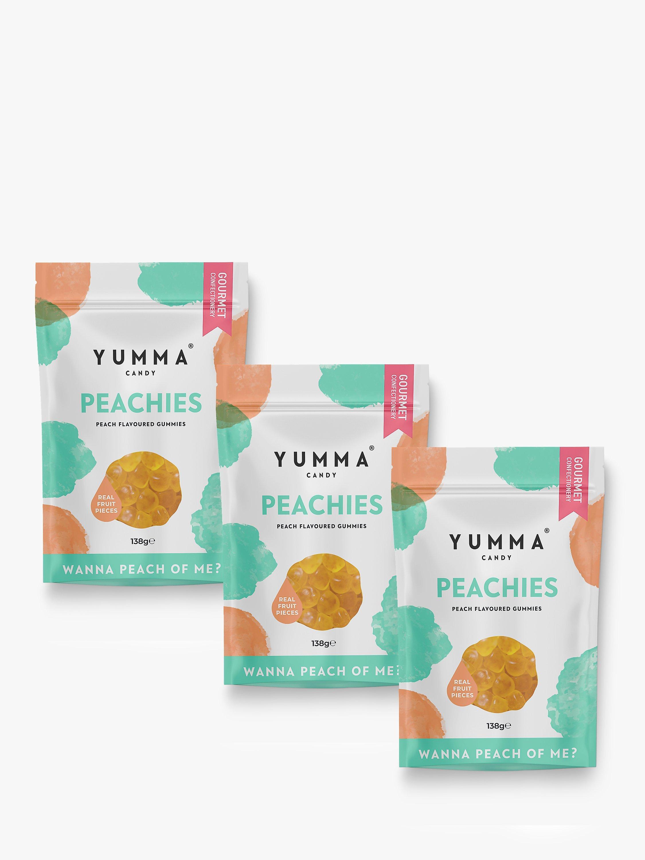 Yumma Candy Peach Flavoured Gummies, 3x 138g