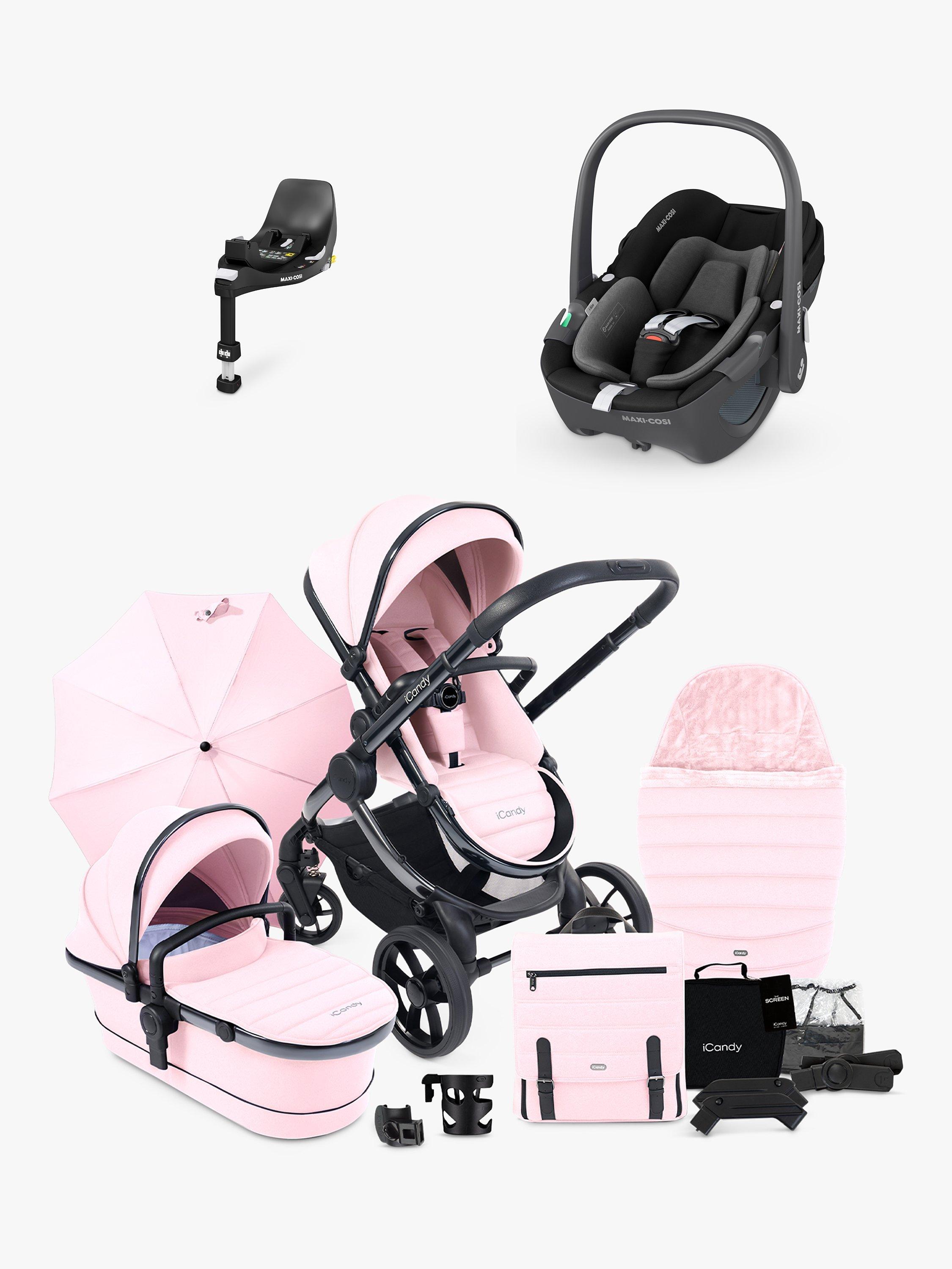 Pink stroller with car seat online