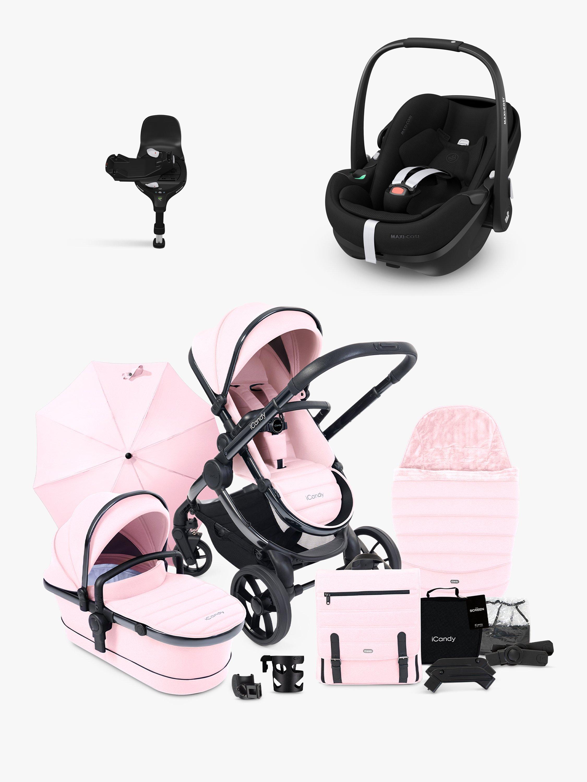 Pink pram travel systems clearance