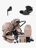 iCandy Peach 7 Pushchair & Accessories with Cybex Cloud T Baby Car Seat and Base T Bundle, Cookie/Deep Black