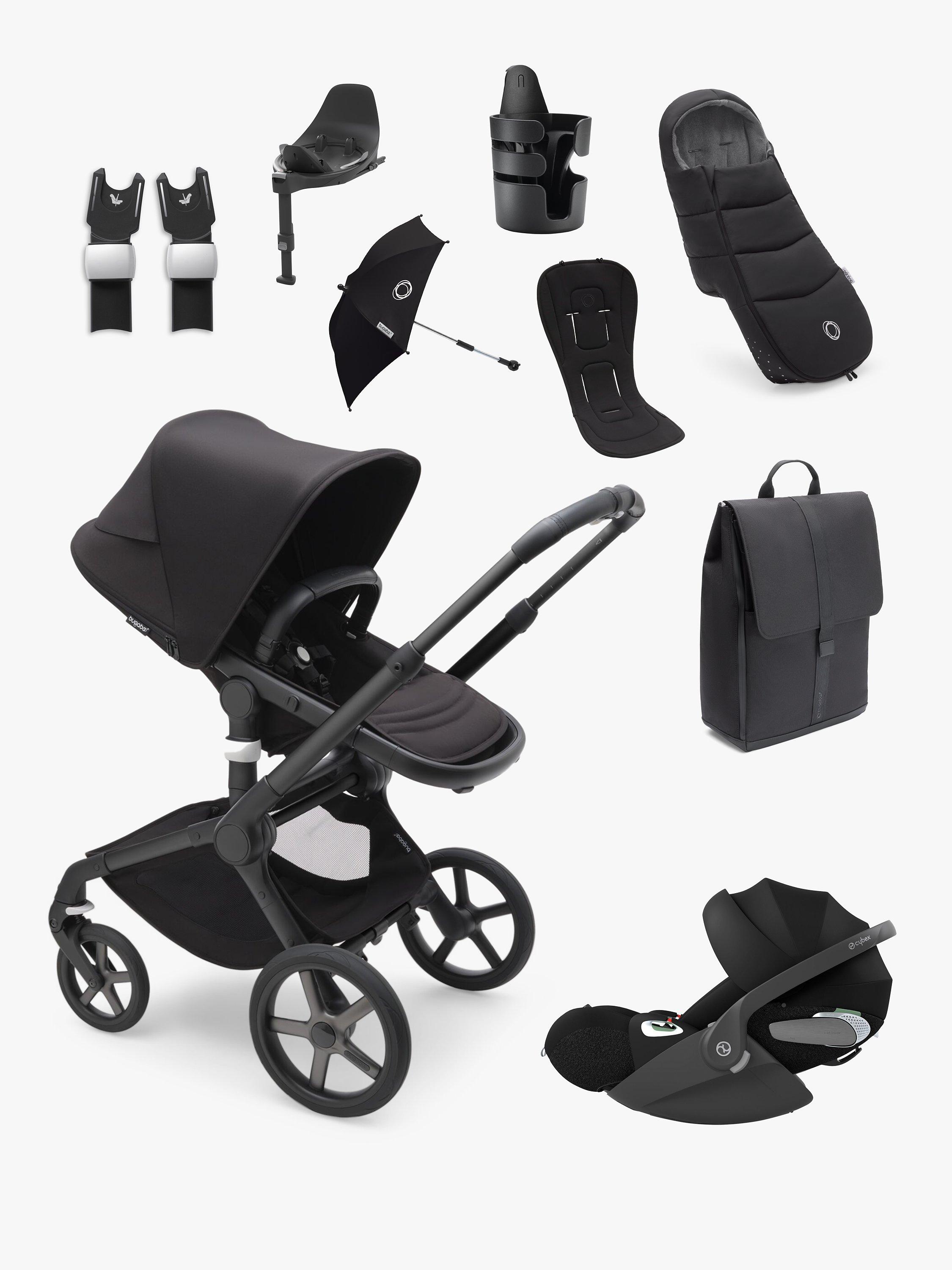 Bugaboo Fox 5 Pushchair with Cybex Cloud T Baby Car Seat and Base T Bundle Midnight Black Deep Black