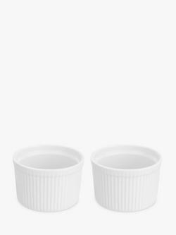 John Lewis Stackable Deep Porcelain Ramekin, Pack of 2, 10cm, White, 