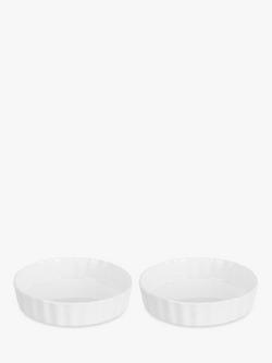 John Lewis Porcelain Round Individual Flan Oven Dish, Pack of 2, 12.5cm, White, 