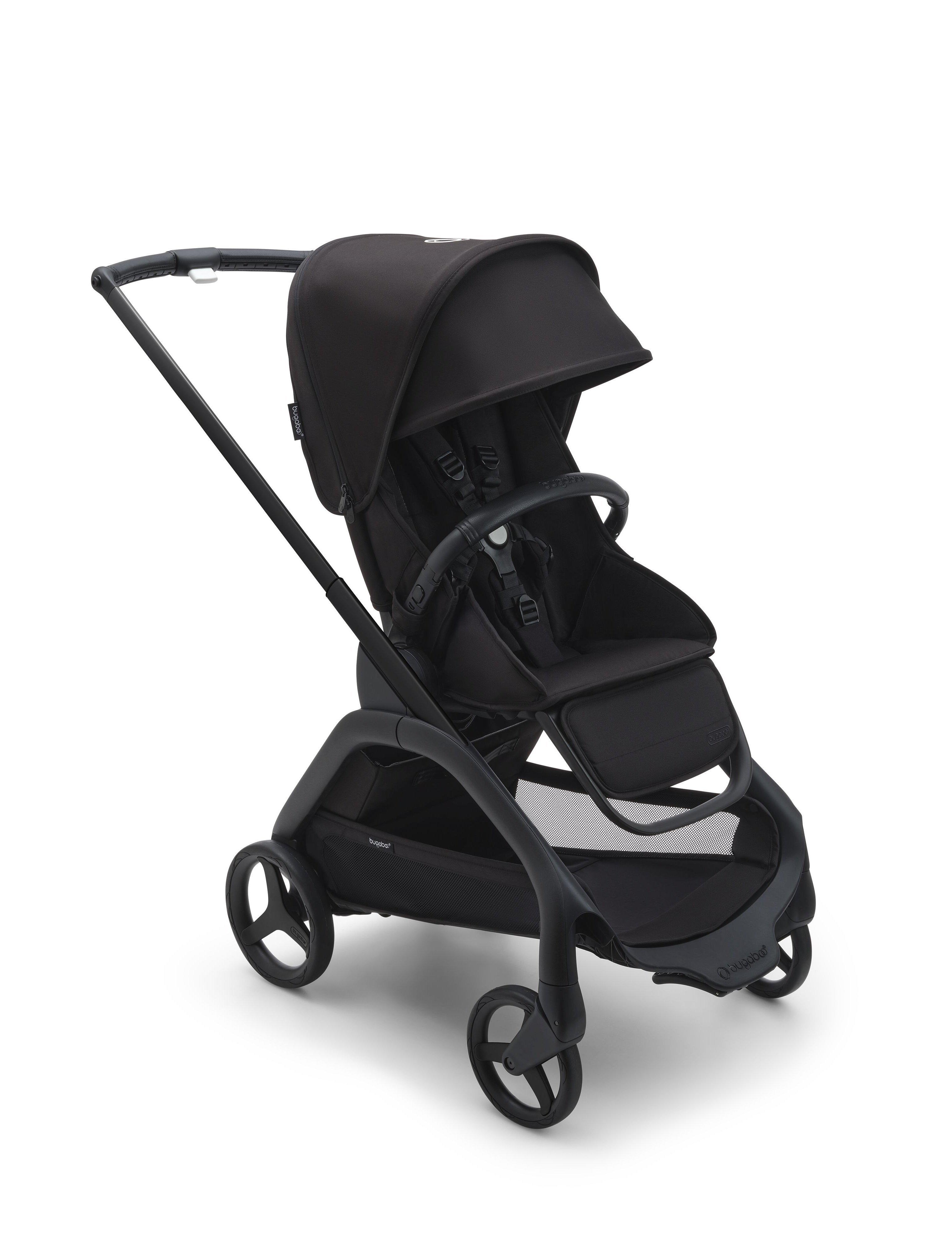 Bugaboo Dragonfly Pushchair, Carrycot & Accessories Essential Bundle, Midnight Black