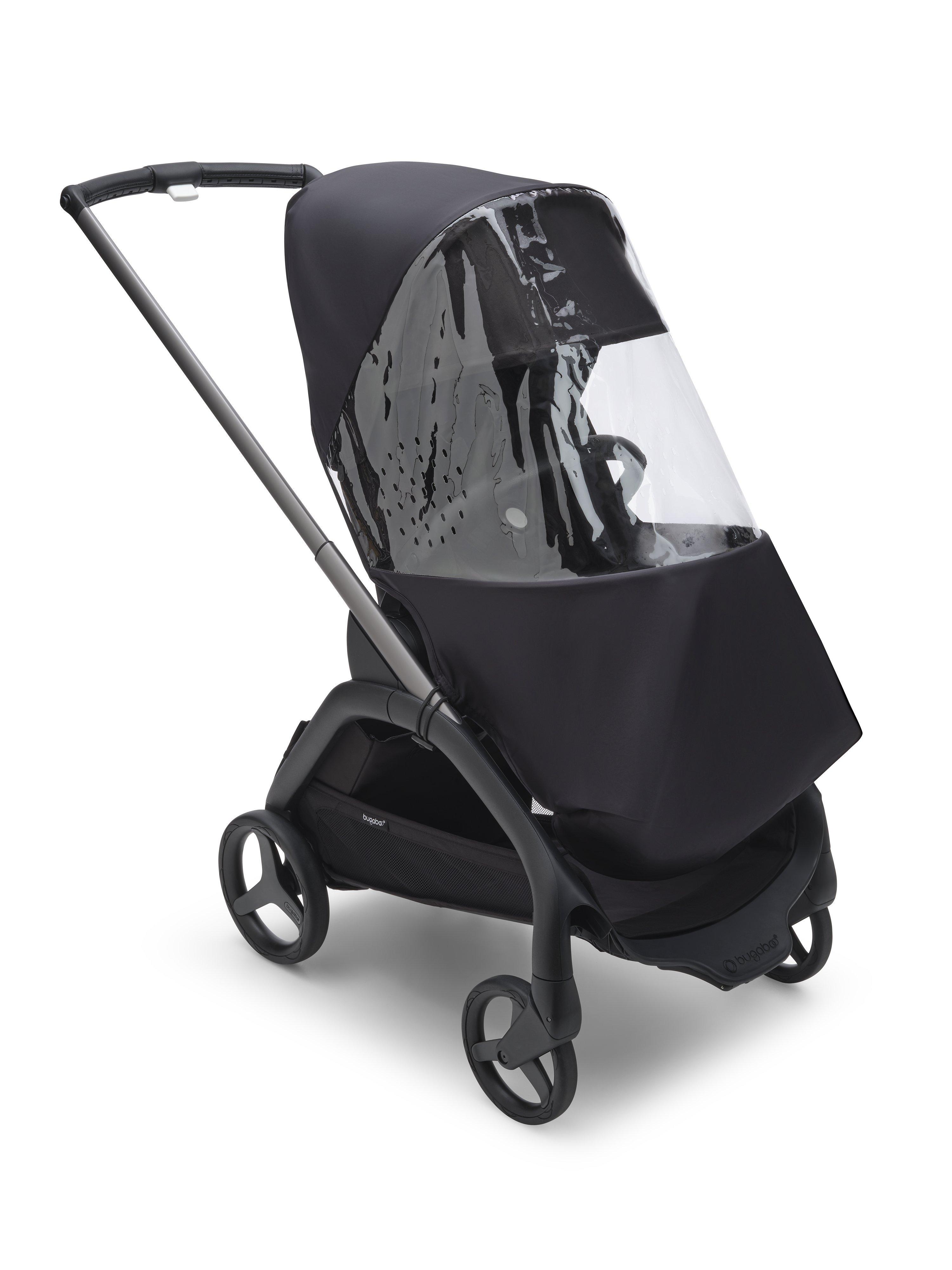 Bugaboo Dragonfly Pushchair, Carrycot & Accessories Essential Bundle, Midnight Black