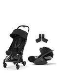 Cybex COYA Compact Pushchair & Cloud T i-Size Car Seat with Adaptors Bundle, Sepia Black