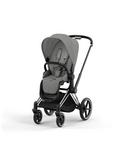 Cybex Priam Pushchair & Cloud T PLUS i-Size Car Seat with Base Bundle, Black/ Mirage Grey