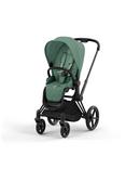 Cybex Priam Pushchair, Carrycot & Cloud T PLUS i-Size Car Seat with Base T Bundle, Matt Black/ Leaf Green