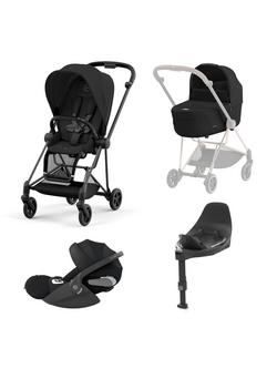 Cybex Mios Pushchair, Carrycot & Cloud T PLUS i-Size Car Seat with Base T Bundle, Black, 