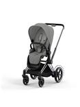 Cybex e-Priam Pushchair & Cloud T PLUS i-Size Car Seat with Base T Bundle, Black/ Mirage Grey