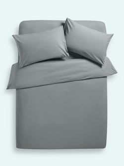 John Lewis ANYDAY Pure Cotton Bedding Set, Double, Steel, 