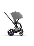 Cybex e-Priam Pushchair Chassis & Seat Pack Bundle, Matt Black/ Mirage Grey