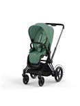 Cybex e-Priam Pushchair Chassis & Seat Pack Bundle, Matt Black/ Leaf Green