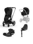 Cybex e-Priam Pushchair, Carrycot & Cloud T PLUS i-Size Car with Base T Bundle, Black