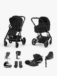 Cybex Balios S Lux Pushchair, Carrycot & Accessories with Cloud T & Base T Bundle, Moon Black