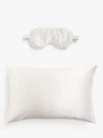 John Lewis Organic Mulberry Eye Mask and Silk Standard Pillowcase, White