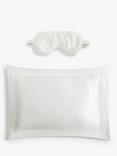 John Lewis Organic Mulberry Eye Mask and Silk Oxford Pillowcase, White