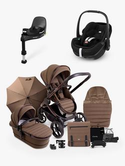 iCandy Peach 7 Pushchair & Accessories with Maxi-Cosi Pebble 360 Pro2 Baby Car Seat and Base Bundle, Coco/ Black, 