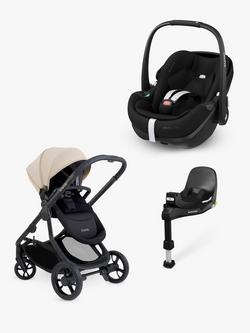 iCandy Orange 4 Pushchair with Maxi-Cosi Pebble 360 Pro2 i-Size Car Seat and FamilyFix 360 Pro Base Bundle, Latte/Essential Black, 