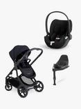 iCandy Orange 4 Pushchair with Cybex Cloud T i-Size Rotating Baby Car Seat and Base T 360 Rotating Base Bundle, Black