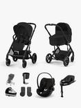 Cybex Balios S Lux Pushchair, Carrycot & Accessories with Cloud G Car Seat & Base G Bundle, Black