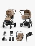 Cybex Balios S Lux Pushchair, Carrycot & Accessories with Cloud G Car Seat & Base G Bundle, Almond Beige/Black