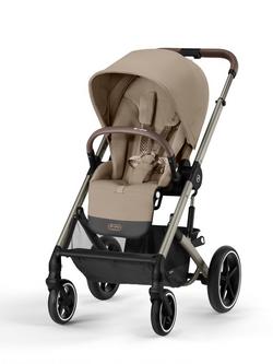 Cybex Balios S Lux Pushchair, Carrycot & Accessories with Cloud G Car Seat & Base G Bundle, Almond Beige/Black - view 2, 