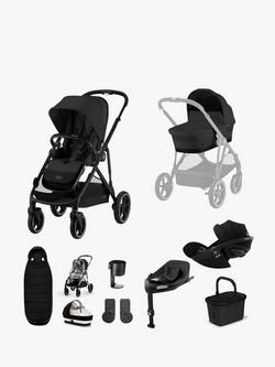 Cybex Gazelle S Lux Pushchair, Carrycot & Accessories with Cloud G Car Seat & Base G Bundle, Black, 