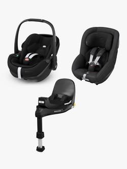 Maxi-Cosi Pebble 360 Pro2 & Pearl 360 Pro Car Seats with FamilyFix Pro ISOFIX Base Bundle, Black, 
