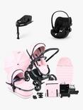 iCandy Peach 7 Pushchair & Accessories with Cybex Cloud G Baby Car Seat and Base G Bundle, Blush/Deep Black