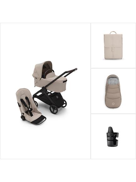 Bugaboo Dragonfly Pushchair, Carrycot & Accessories Essential Bundle, Desert Taupe, 