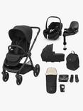 Maxi-Cosi Oxford Pushchair & Accessories with Pebble 360 Pro2 Car Seat and FamilyFix 360 Pro ISOFIX Car Seat Base Bundle, Twillic Black