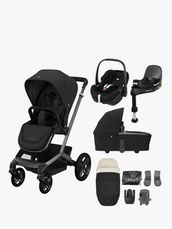 Maxi-Cosi Fame Pushchair, Carrycot and Accessories with Pebble 360 Pro2 Car Seat and FamilyFix 360 Pro Car Seat Base Premium Bundle, Black, 