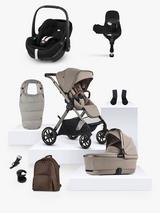 Silver Cross Reef 2 Special Edition Pushchair Accessories with Maxi Cosi Pebble i Size Car Seat and FamilyFix Base Bundle Frappe Black