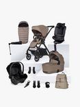 Silver Cross Reef 2 Pushchair, Carrycot & Accessories with Dream i-Size Car Seat, Motion All Size 2 i-Size Car Seat and Base Bundle, Mocha/Black