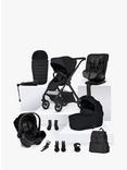 Silver Cross Reef 2 Pushchair, Carrycot & Accessories with Dream i-Size Car Seat, Motion All Size Car Seat and Base Bundle, Space/Black