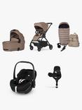 Silver Cross Dune 2 Pushchair, Carrycot & Accessories with Maxi-Cosi Pebble 360 Pro2 Baby Car Seat and FamilyFix 360 Pro Base Bundle, Mocha/Black