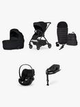 Silver Cross Dune 2 Pushchair, Carrycot & Accessories with Cybex Cloud G Car Seat and Base G Bundle, Space/Black