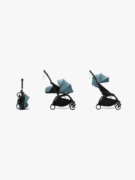 Stokke YOYO³ Pushchair Frame, Newborn Pack and 6+ Colour Pack, Black/Aqua, 