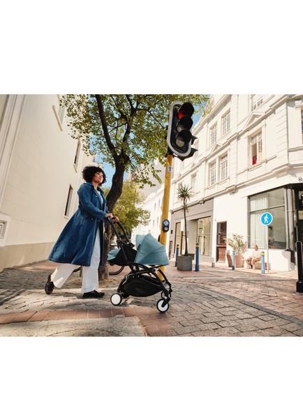 Stokke YOYO³ Pushchair Frame, Newborn Pack and 6+ Colour Pack, Black/Aqua - view 2, 