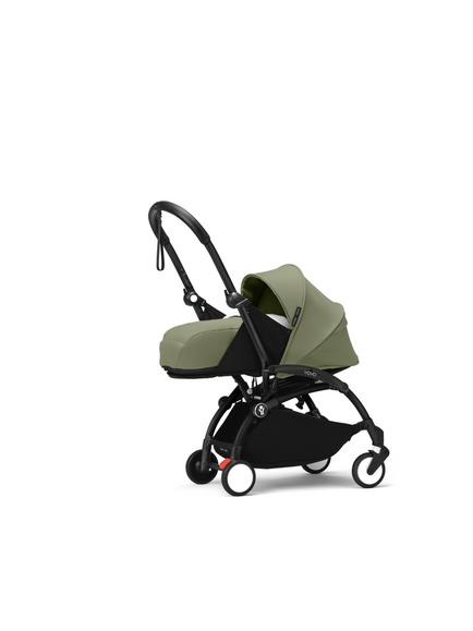 Stokke YOYO³ Pushchair Frame, Newborn Pack and 6+ Colour Pack, Black/Olive - view 2, 