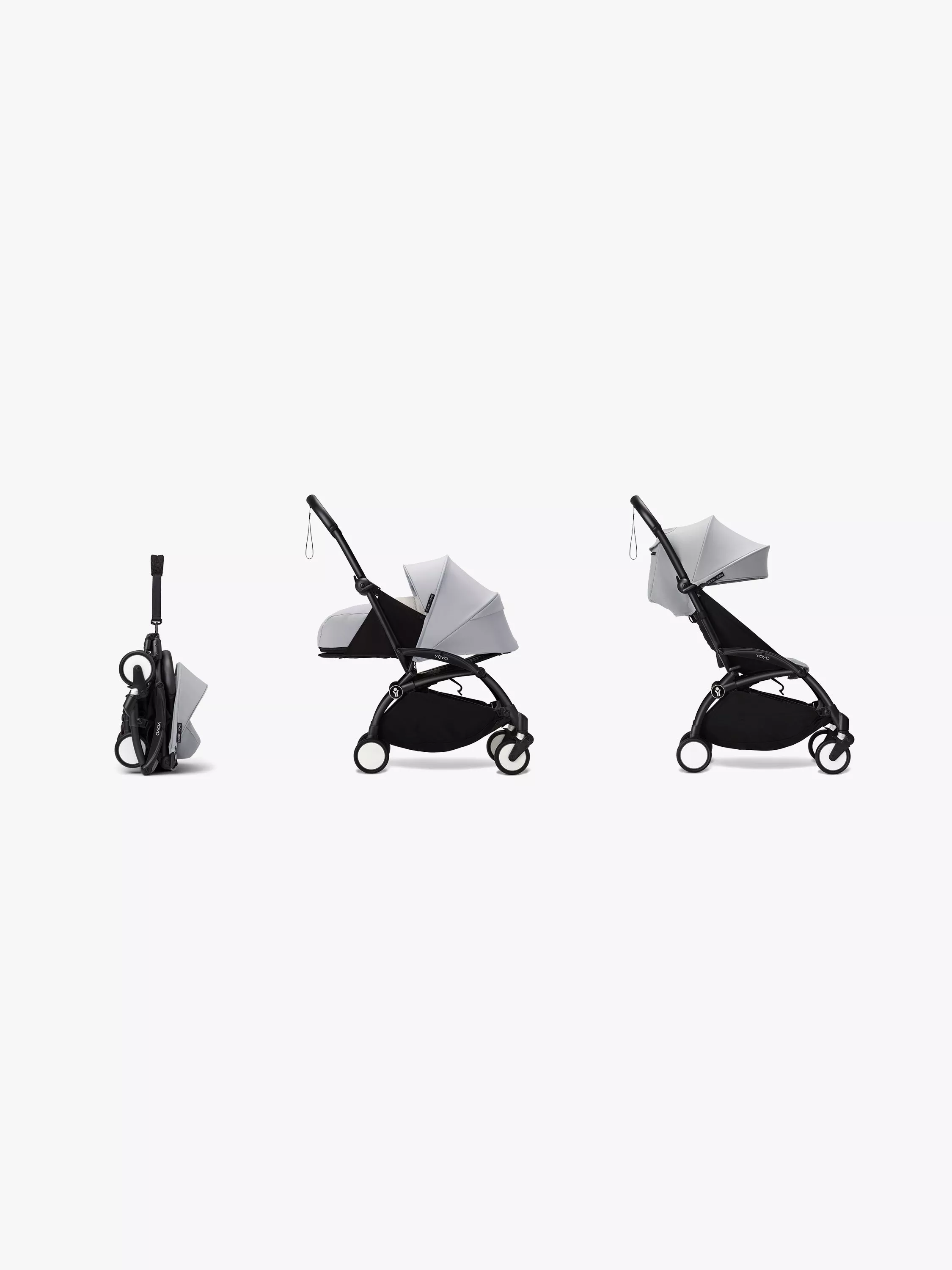 Stokke YOYO³ Pushchair Frame, Newborn Pack and 6+ Colour Pack, Black/Stone