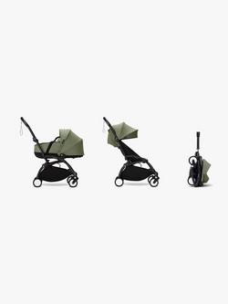 Stokke YOYO³ Pushchair Frame, Newborn Shell and 6+ Colour Pack, Black/Olive, 