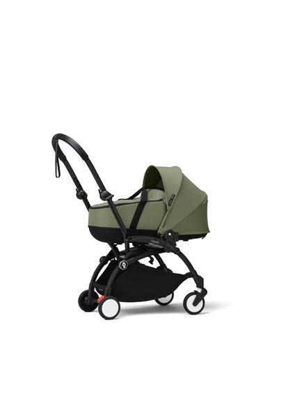 Stokke YOYO³ Pushchair Frame, Newborn Shell and 6+ Colour Pack, Black/Olive - view 2, 