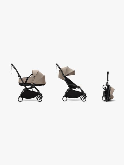Stokke YOYO³ Pushchair Frame, Newborn Shell and 6+ Colour Pack, Black/Taupe, 