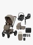 Maxi-Cosi Fame Pushchair, Carrycot and Accessories with Maxi-Cosi Pebble 360 Car Seat and Base Complete Bundle, Twillic Truffle/Black