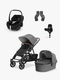 Uppababy Vista V3 Pushchair with Maxi-Cosi Pebble Pro2 Baby Car Seat and Base Bundle, Greyson, 