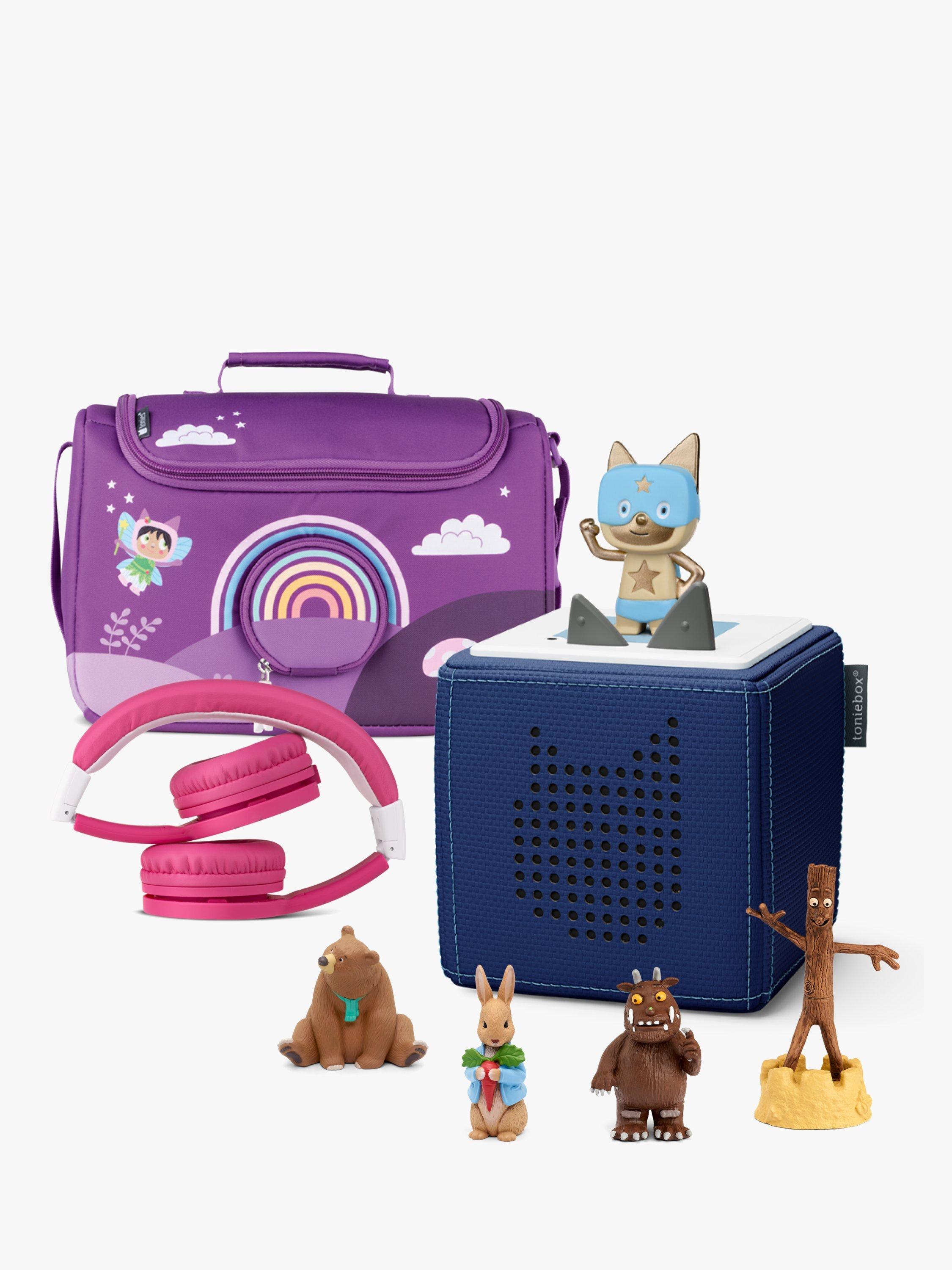 tonies Pink Headphones, Bag & 4 Tonie Audio Characters Toniebox Starter Set, Navy