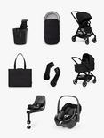 Joolz Hub 2 Pushchair, Carrycot and Accessories with Maxi-Cosi Pebble 360 i-Size Car Seat and FamilyFix 360 Base Bundle, Black